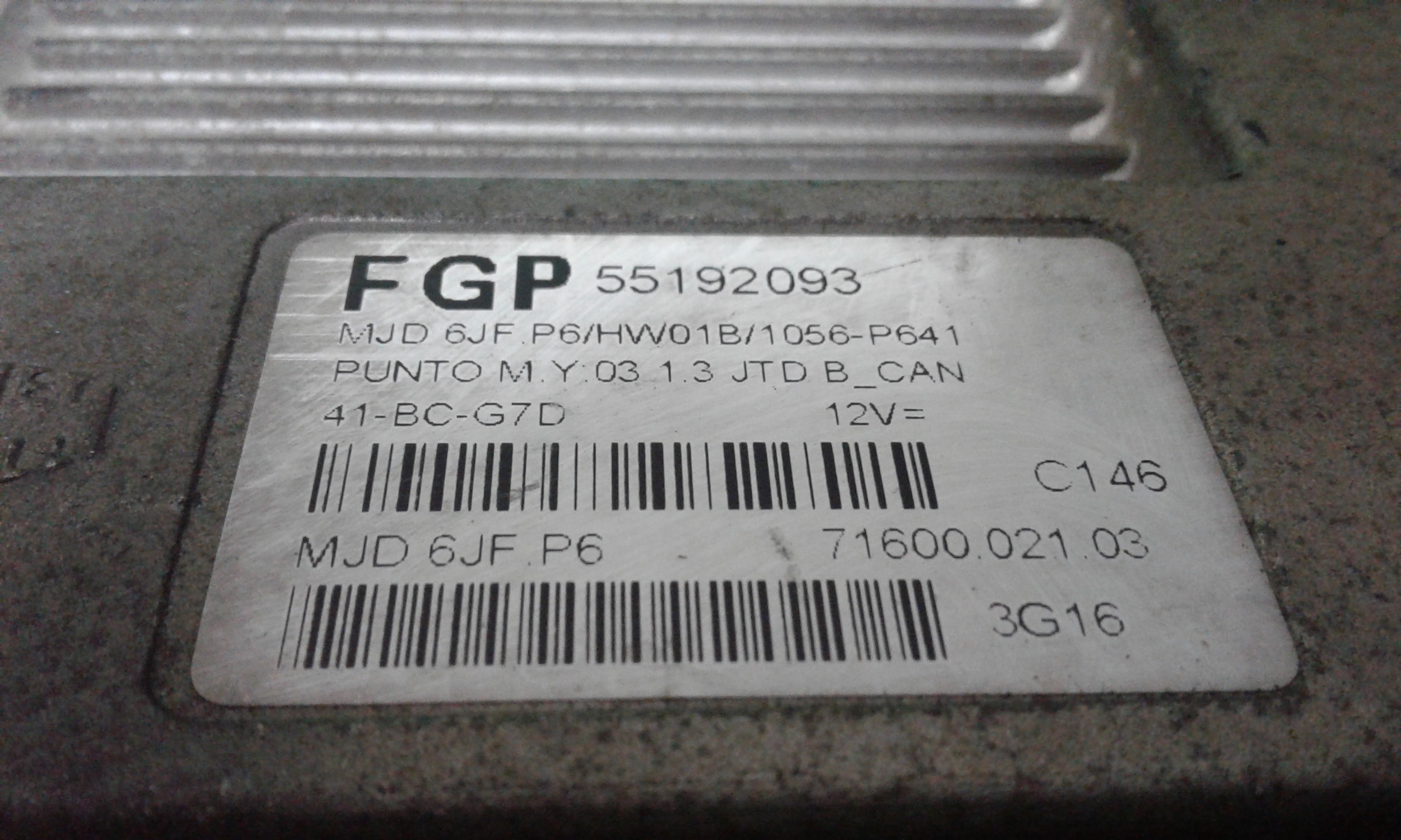 Centralina Iniezione (Fgp) 51827446 Usato