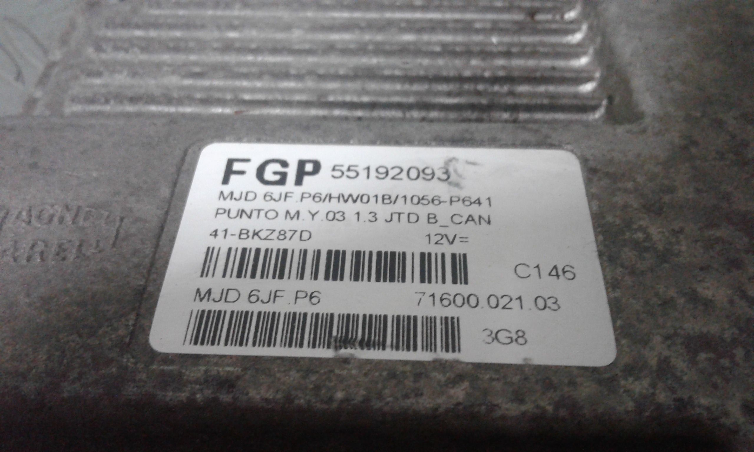 Centralina Iniezione (Fgp Magneti Marelli) 51827446 71600.021.03 Usato
