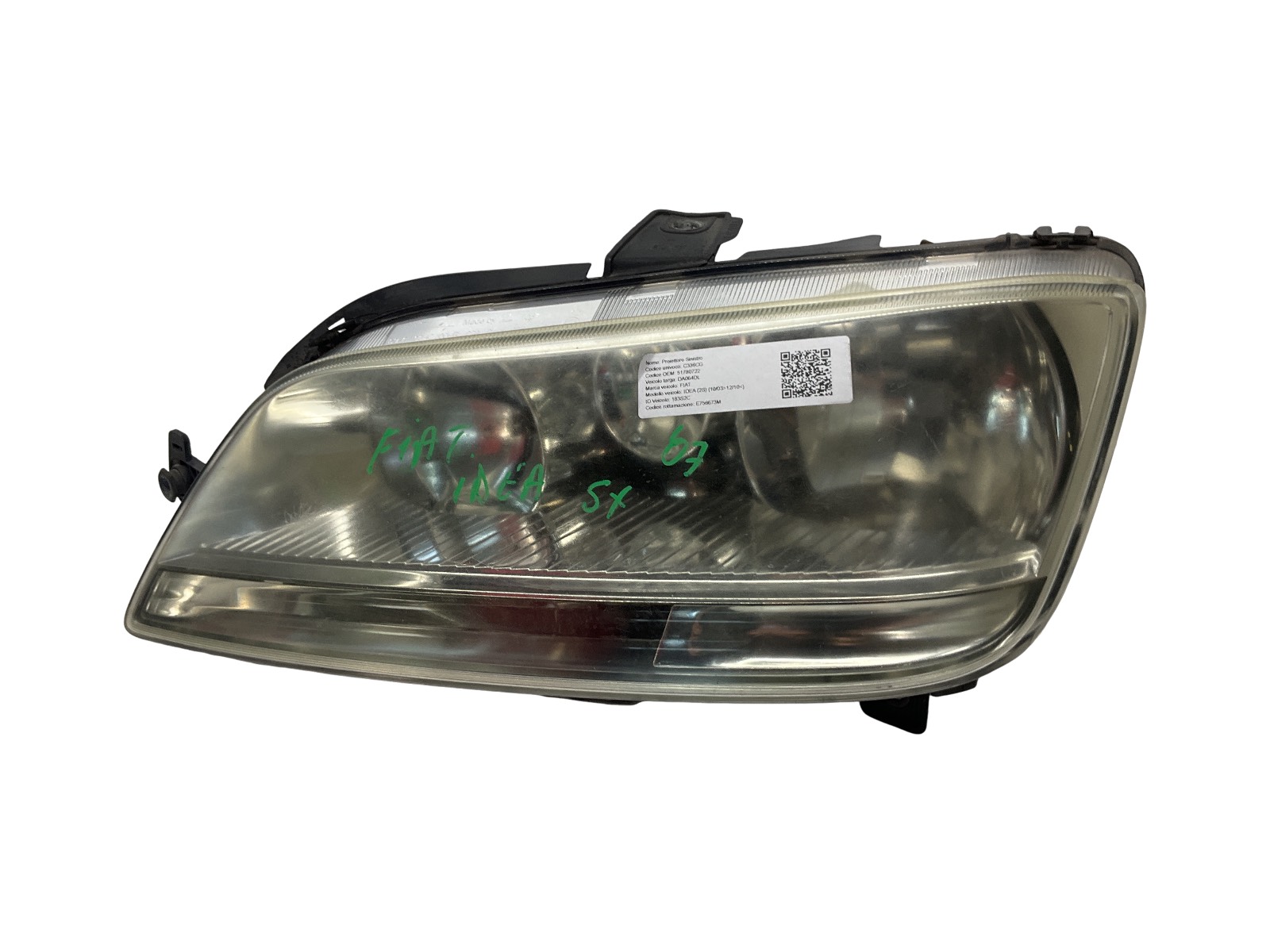 Proiettore Sinistro (Fiat Al) 51780722 51780723 Usato