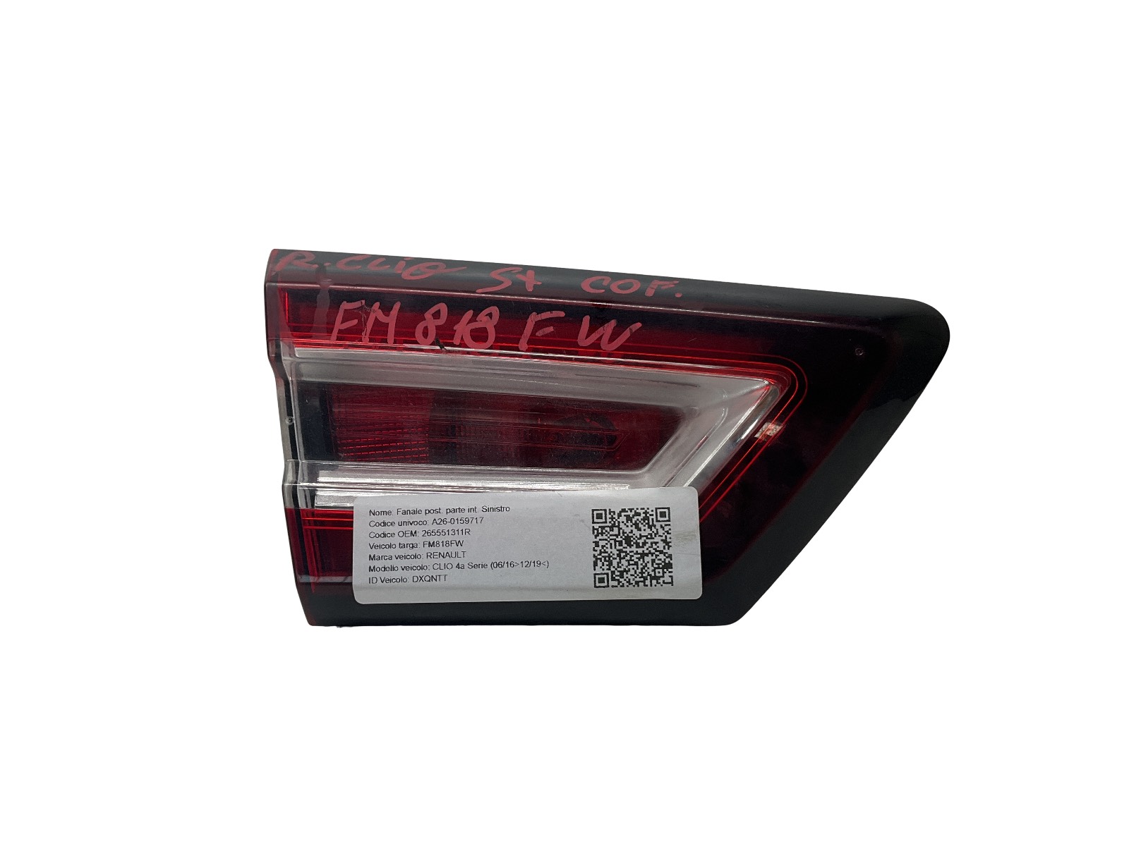 Fanale Post. Parte Int. Sinistro (Renault) 265551311R Usato