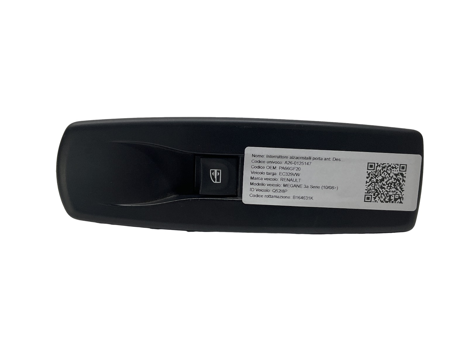 Interruttore Alzacristalli Porta Ant. Destro (Renault) PA66GF20 Usato