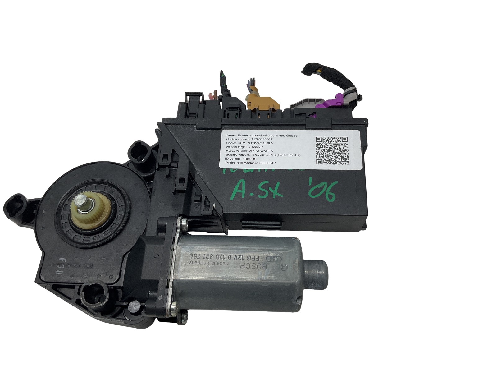 Motorino Alzacristallo Porta Ant. Sinistro (Bosch Volkswagen Brose Vw Ag) 7L0959701H0LN 7L0959701H0SC Usato