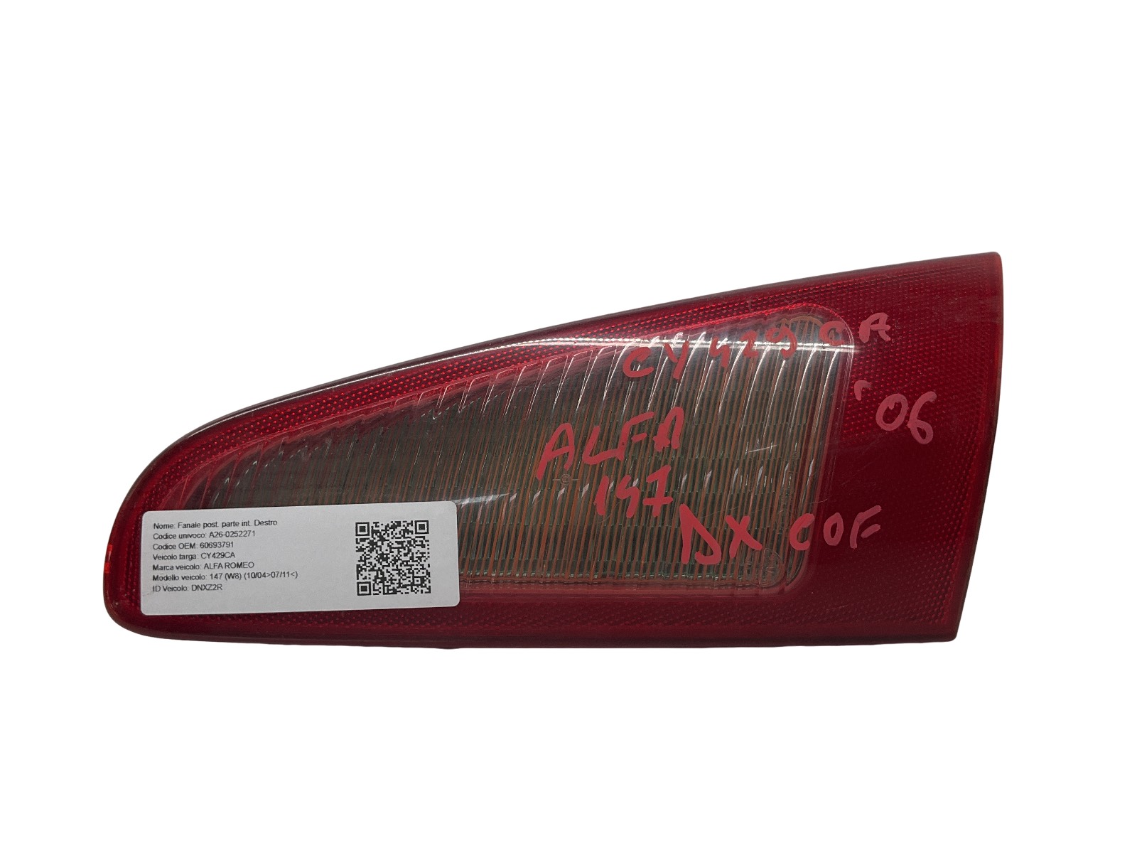 Fanale Post. Parte Int. Destro 60693791 03.370.00 Usato