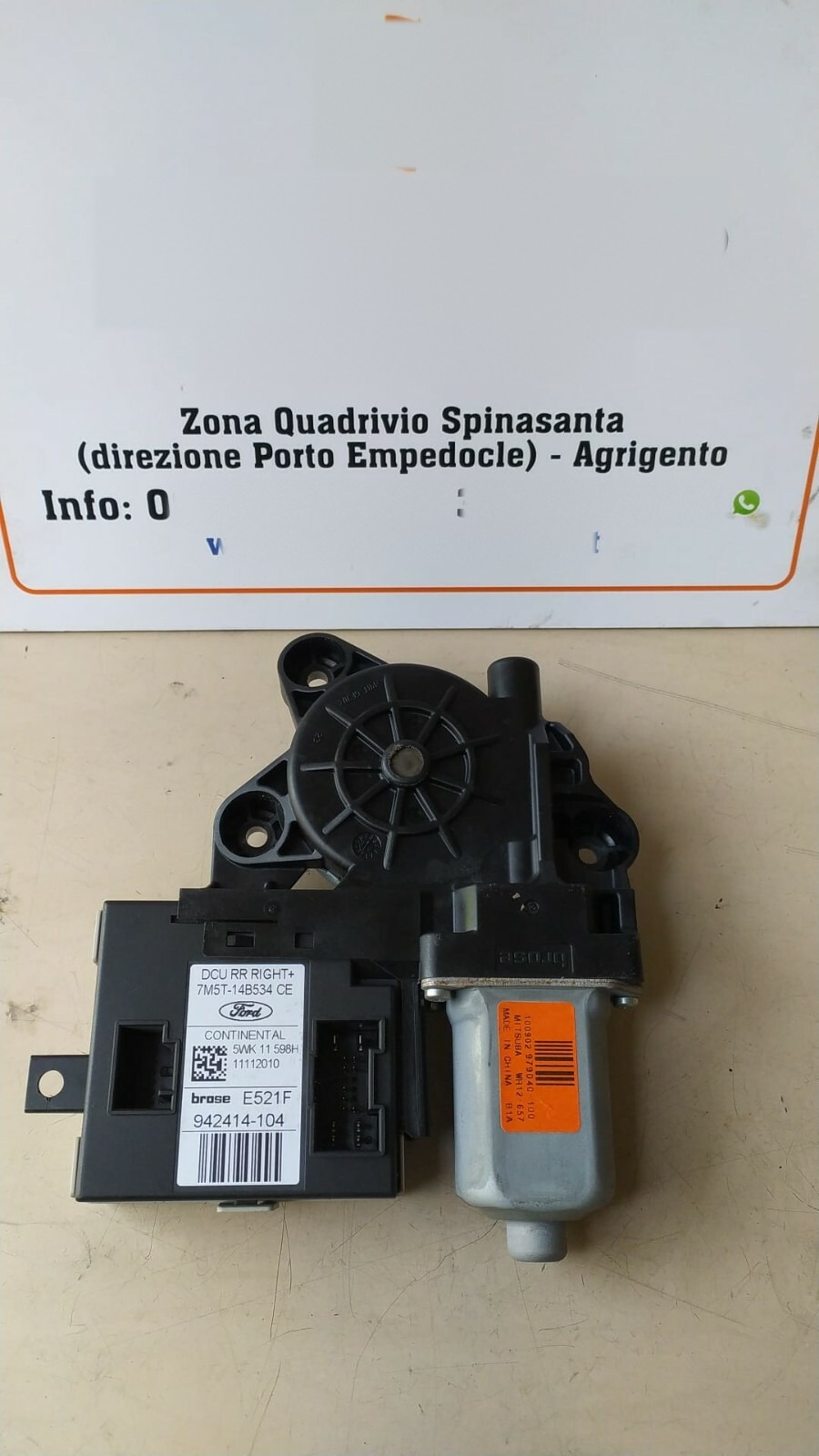 motorino alzacristallo posteriore destro - Immagine 1 di 6