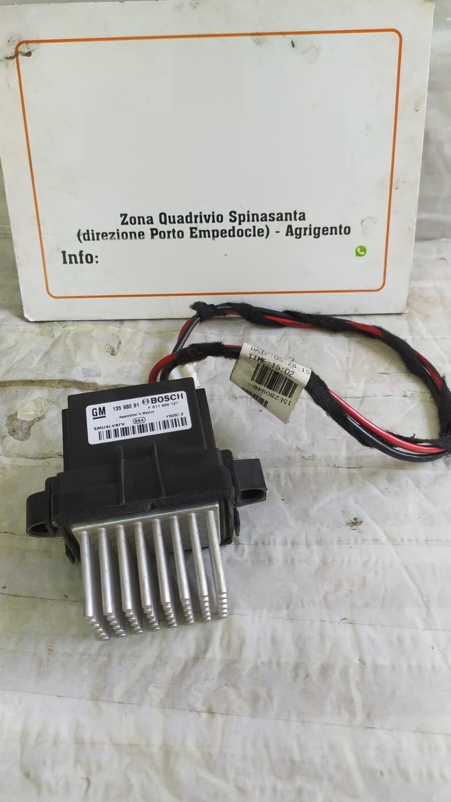 Resistenza Motorino Ventilazione Abitacolo (Opel) 13598091 Usato