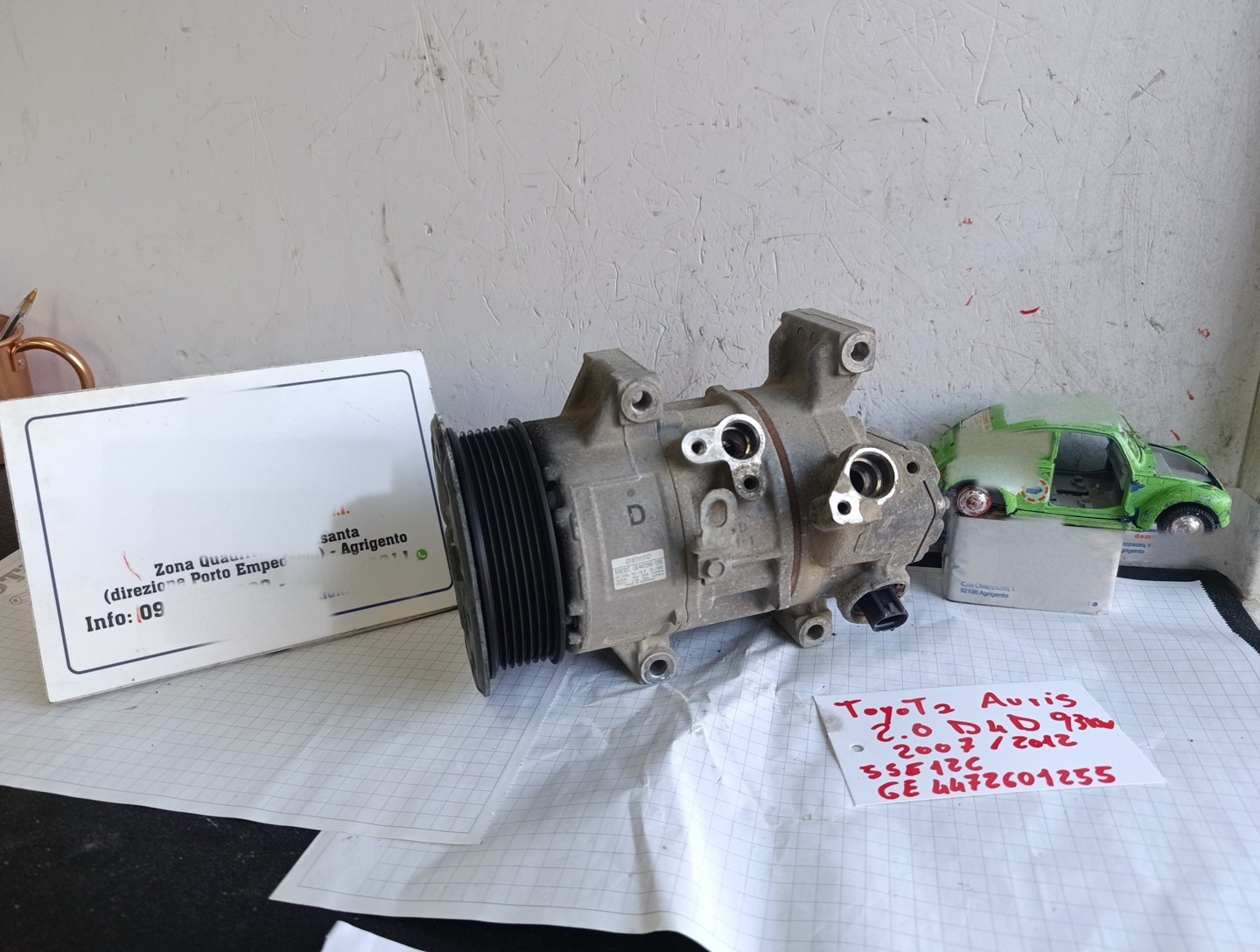 Compressore A/c Toyota AURIS (01/07>) GE4472601255 GE4472601255 Usato