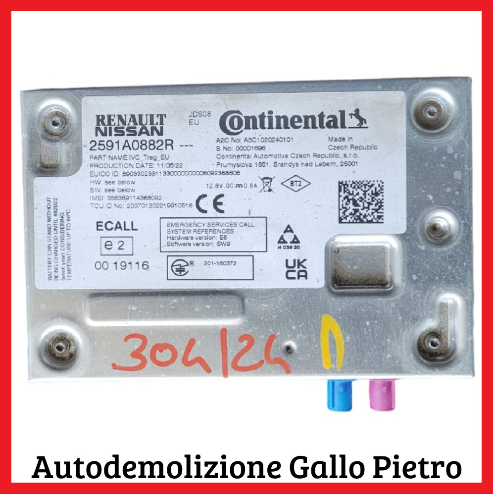 Modulo Elettronico Radio (Continental) 2591A0882R Usato